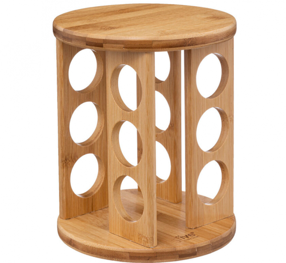 Snurrställ för Kryddor, 12 burkar, ALL BAMBOO ROUND ROTATING SPICE RACK, Ø 18 x H 23 cm, Natur i gruppen Förvaring / Köksförvaring / Organisera köksskåp / Kryddställ hos SmartaSaker.se (42756)