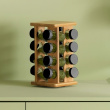 Snurrställ för Kryddor, 16 burkar, ALL BAMBOO SQUARE ROTATING SPICE RACK, 18 x 18 x H 29 cm, Natur Snurrställ för Kryddor, 16 burkar, ALL BAMBOO SQUARE ROTATING SPICE RACK, 18 x 18 x H 29 cm, Natur