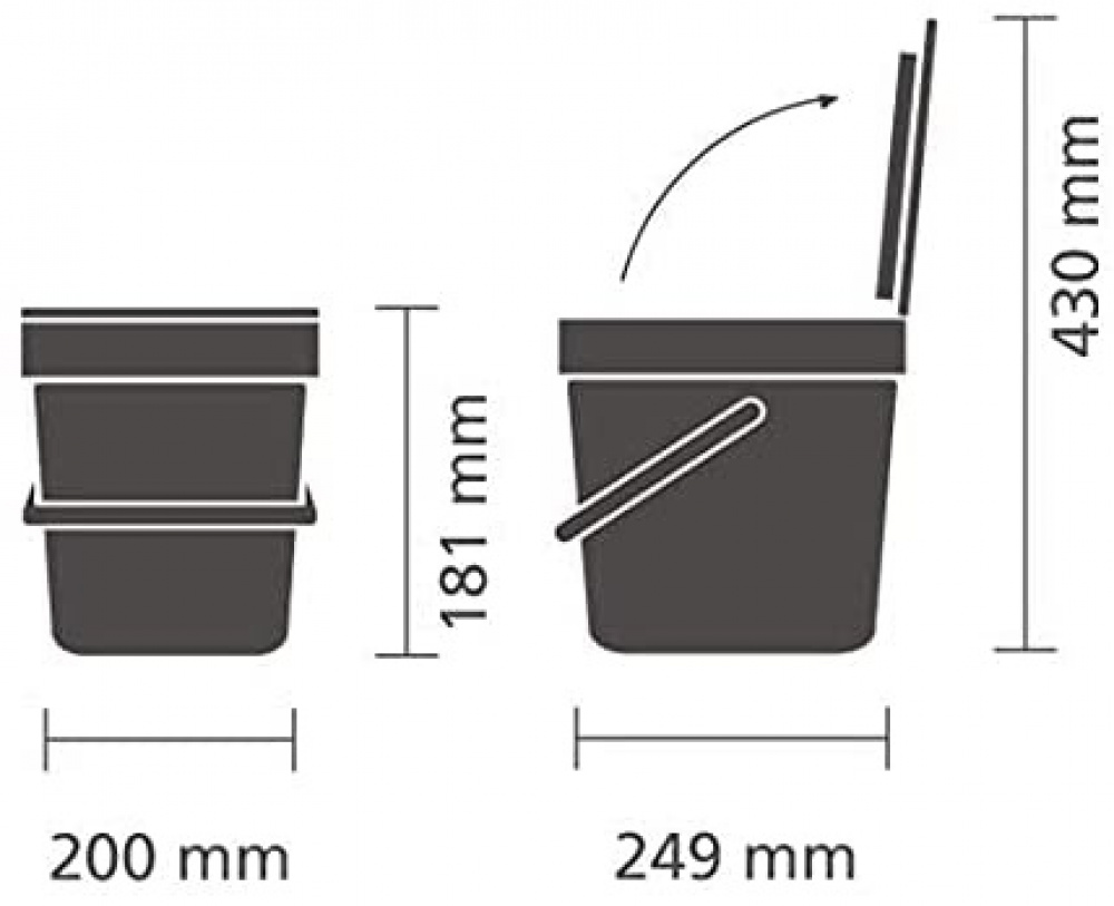 Sophink, Liten, BRABANTIA SORT & GO WASTE BIN, 6 L, Grön i gruppen Förvaring / Städförvaring och sopsortering / Sopsortering hos SmartaSaker.se (42762)