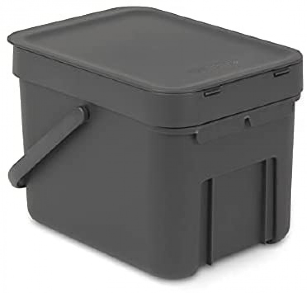 Sophink, Liten, BRABANTIA SORT & GO WASTE BIN, 6 L, Mörkgrå i gruppen Förvaring / Städförvaring och sopsortering / Sopsortering hos SmartaSaker.se (42763)