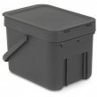 Sophink, Liten, BRABANTIA SORT & GO WASTE BIN, 6 L, Mörkgrå Sophink, Liten, BRABANTIA SORT & GO WASTE BIN, 6 L, Mörkgrå
