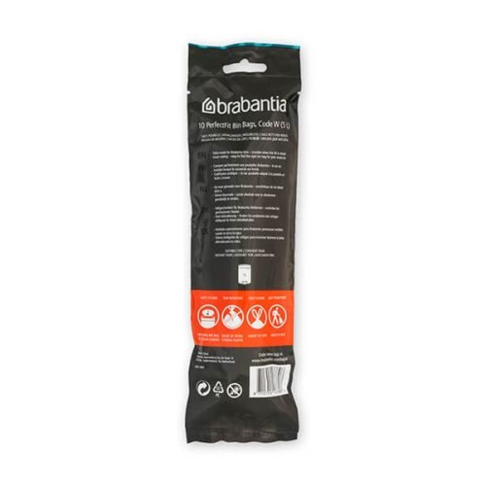 Soppåsar med dragband, 5 L, 10 st, BRABANTIA BIN LINERS CODE W, Vit / Blå i gruppen Förvaring / Städförvaring och sopsortering / Sopsortering hos SmartaSaker.se (42768)