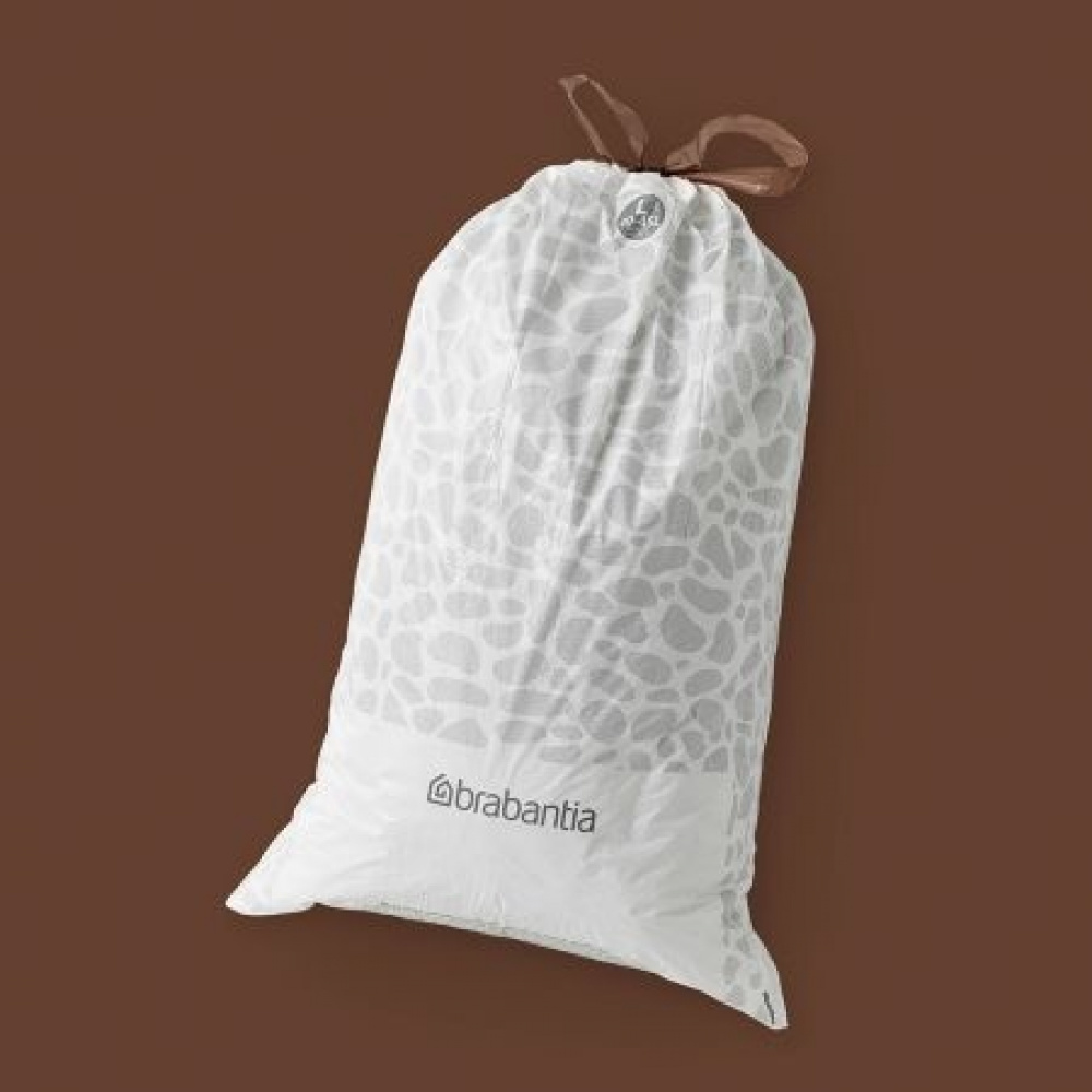 Soppåsar med dragband, Extra starka, 40 - 45 L, 20 st, BRABANTIA BIN LINERS CODE L, Vit / Brun i gruppen Förvaring / Städförvaring och sopsortering / Sopsortering hos SmartaSaker.se (42770)