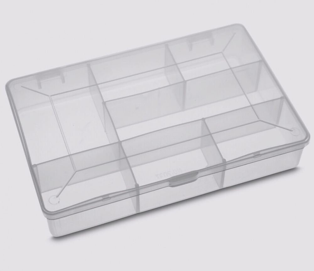 Sorteringsask med lock, 7 fack, DIY SMALL BOX, 17 x 11,8 x H 3,3 cm, Klar i gruppen Förvaring / Förvaringslådor hos SmartaSaker.se (42776)
