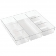Sorteringsbricka för lådor, sju fack, 7 SECTION ORGANISER, 34,3 x 33 x H 5,7 cm, Klar
