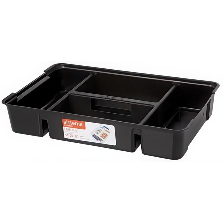 Sorteringsbricka med handtag, SISTEMA LARGE UTILITY TRAY, Large, 47,5 x 30 x H 9 cm, Svart i gruppen Förvaring / Förvaringslådor hos SmartaSaker.se (42779)