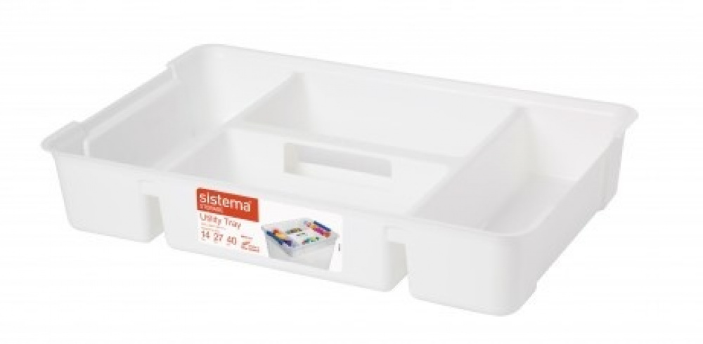 Sorteringsbricka med handtag, SISTEMA STORAGE TABLET, 47,5 x 30 x H9 cm, Vit i gruppen Förvaring / Förvaringslådor hos SmartaSaker.se (42780)