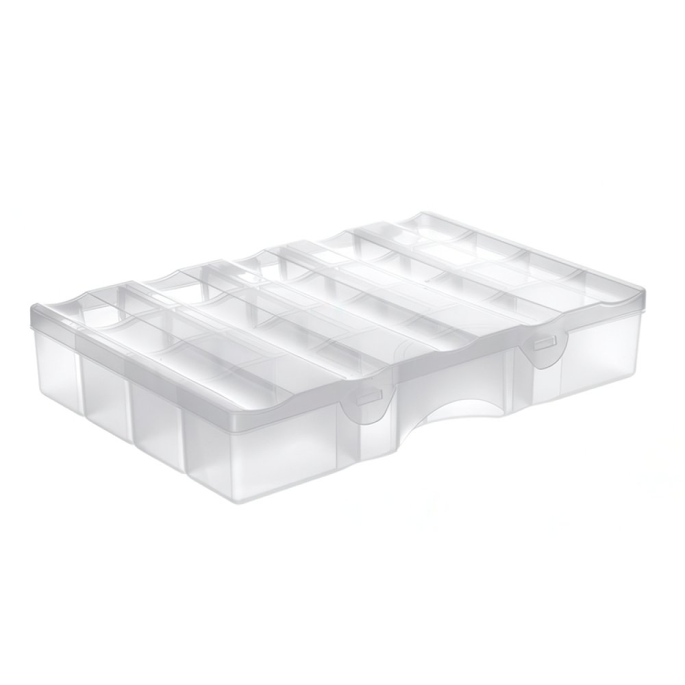 Sorteringslåda med lock, 19 fack, SMARTSTORE ORGANIZER LARGE, 38 x 27 x H 7cm, Klar i gruppen Förvaring / Förvaringslådor / Småförvaring / Askar hos SmartaSaker.se (42792)
