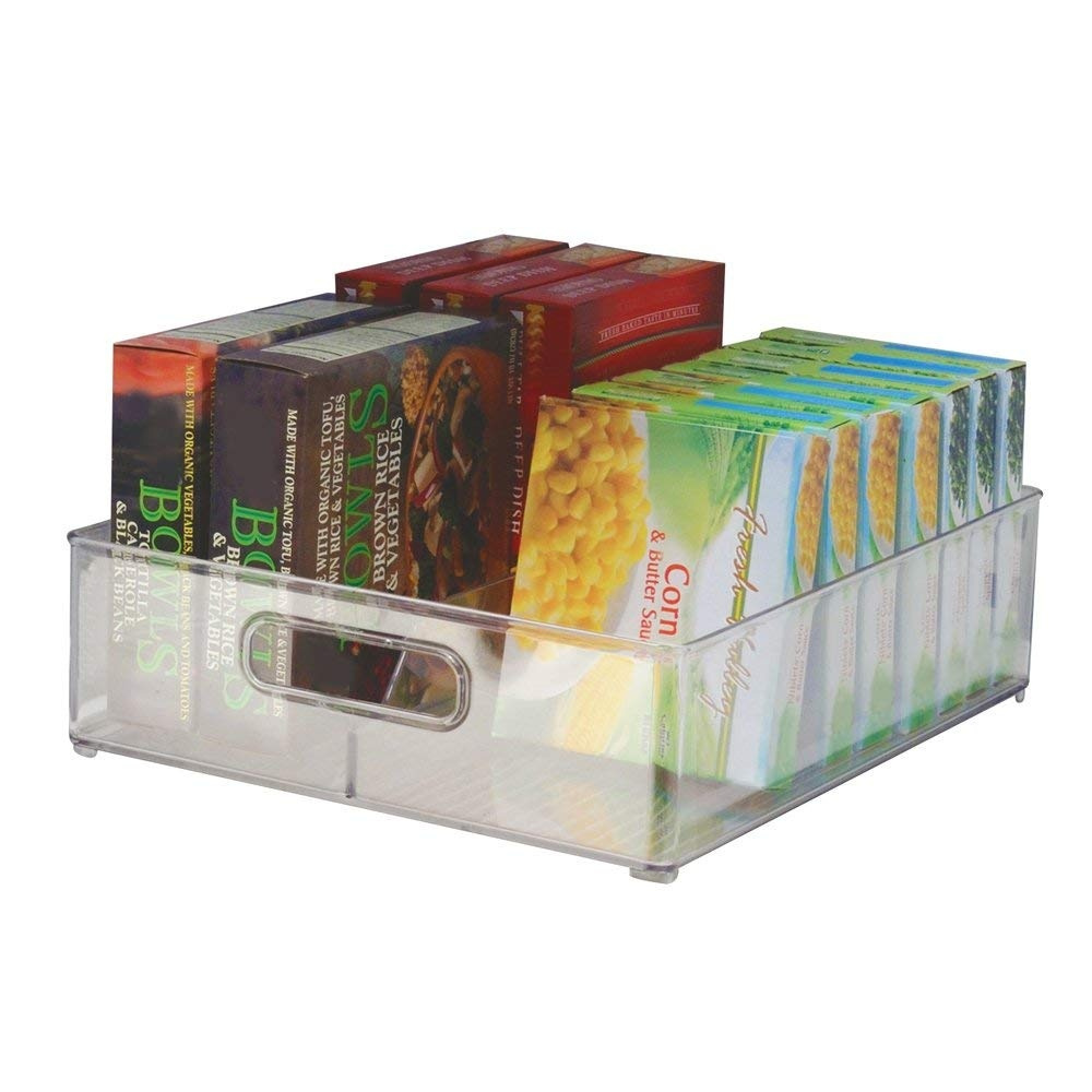 Stapelbar förvaringslåda, bred, med avdelare och handtag, ID CABINET BINZ, 30,5 x 36,8 x H10,2 cm, Klar i gruppen Förvaring / Köksförvaring / Organisera köksskåp hos SmartaSaker.se (42799)