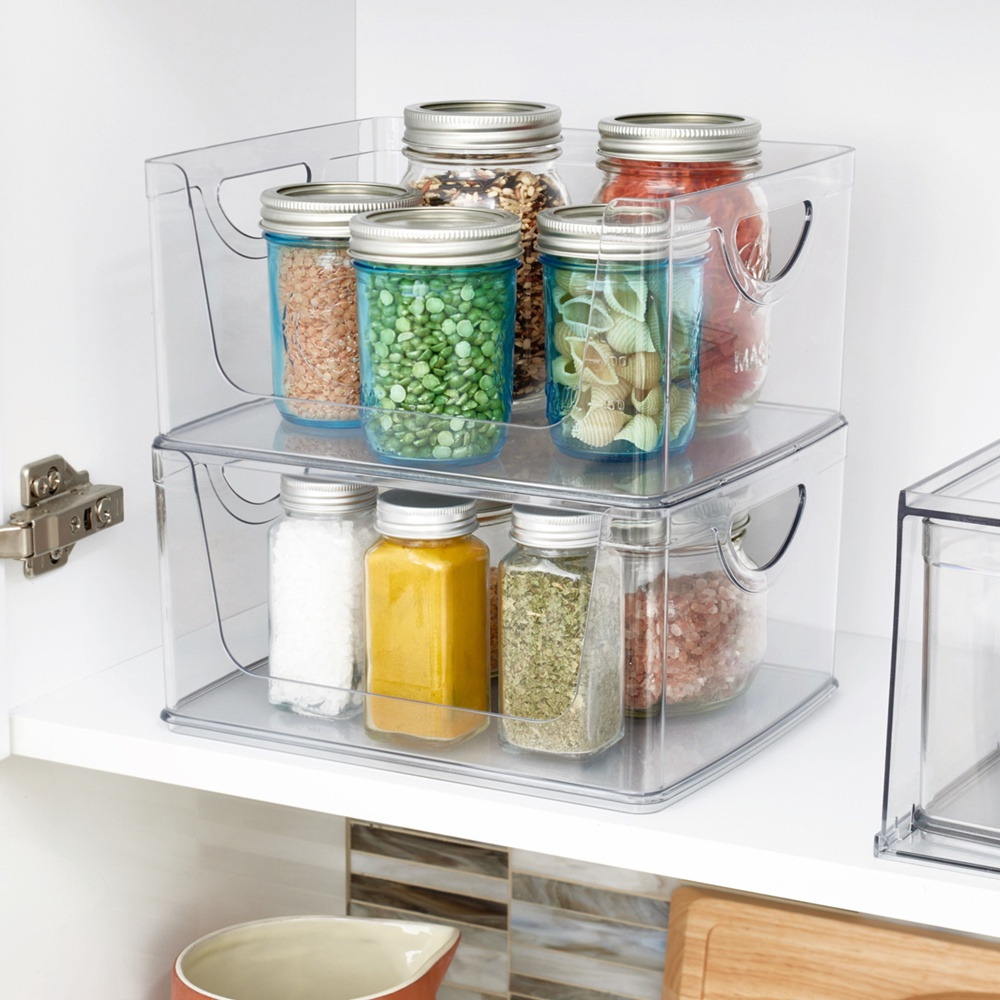 Stapelbar korg, Öppen front, RPET CABINET OPEN FRONT, 25,4 x 20,3 x H 12,7 cm, Transparent i gruppen Förvaring / Köksförvaring / Organisera köksskåp hos SmartaSaker.se (42802)