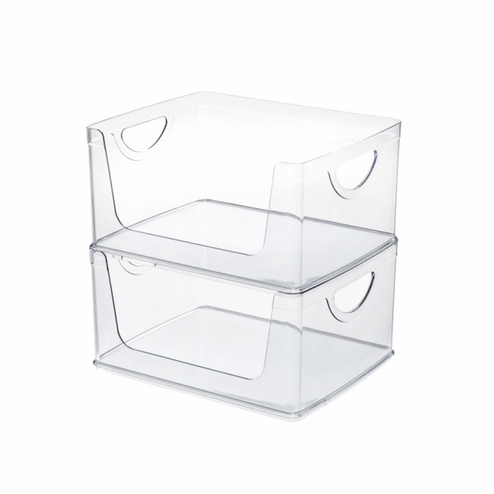 Stapelbar korg, Öppen front, RPET CABINET OPEN FRONT, 25,4 x 20,3 x H 12,7 cm, Transparent i gruppen Förvaring / Köksförvaring / Organisera köksskåp hos SmartaSaker.se (42802)