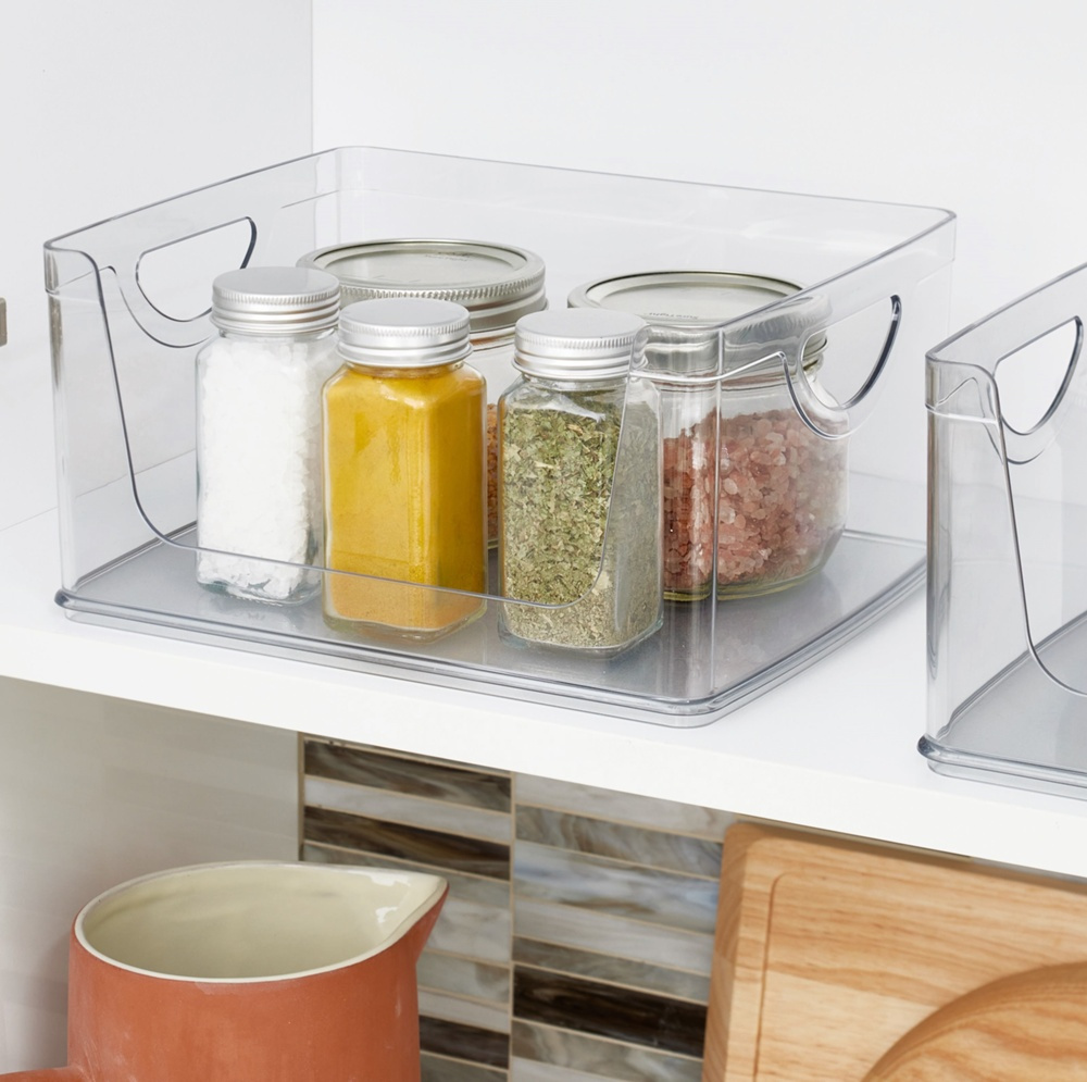 Stapelbar korg, Öppen front, RPET CABINET OPEN FRONT, 25,4 x 20,3 x H 12,7 cm, Transparent i gruppen Förvaring / Köksförvaring / Organisera köksskåp hos SmartaSaker.se (42802)