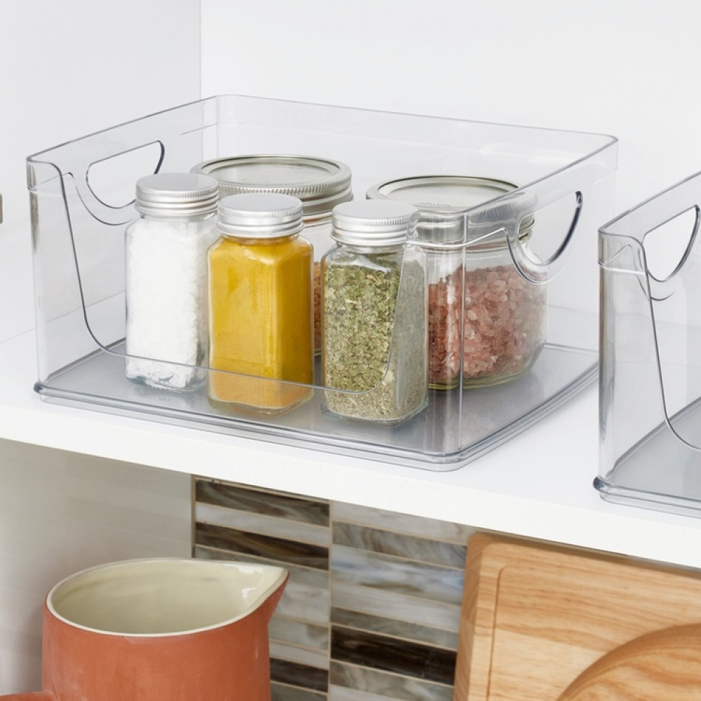 Stapelbar korg, Öppen front, RPET CABINET OPEN FRONT, 25,4 x 20,3 x H 12,7 cm, Transparent i gruppen Förvaring / Köksförvaring / Organisera köksskåp hos SmartaSaker.se (42802)