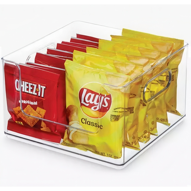 Stapelbar korg, Öppen front, THE HOME EDIT OPEN FRONT, 25,4 x 25,4x H 15,2 cm, Transparent i gruppen Förvaring / Förvaringslådor hos SmartaSaker.se (42803)