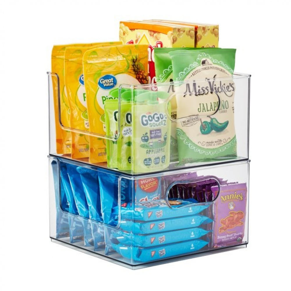 Stapelbar korg, Öppen front, THE HOME EDIT OPEN FRONT, 25,4 x 25,4x H 15,2 cm, Transparent i gruppen Förvaring / Förvaringslådor hos SmartaSaker.se (42803)