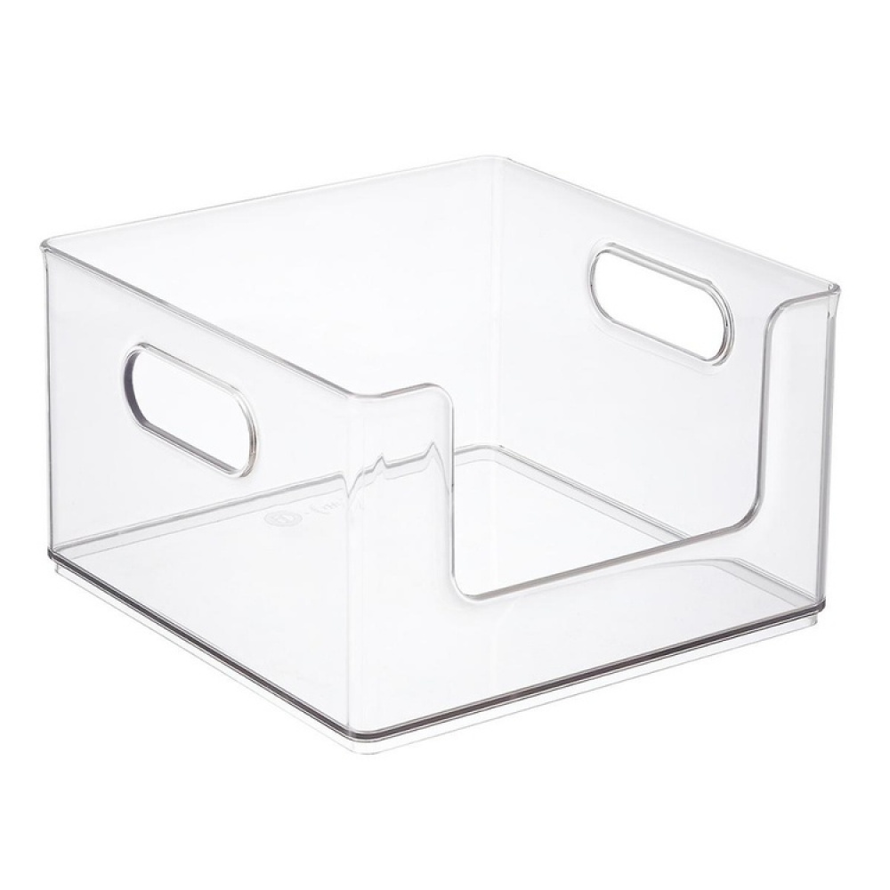 Stapelbar korg, Öppen front, THE HOME EDIT OPEN FRONT, 25,4 x 25,4x H 15,2 cm, Transparent i gruppen Förvaring / Förvaringslådor hos SmartaSaker.se (42803)