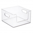 Stapelbar korg, Öppen front, THE HOME EDIT OPEN FRONT, 25,4 x 25,4x H 15,2 cm, Transparent Stapelbar korg, Öppen front, THE HOME EDIT OPEN FRONT, 25,4 x 25,4x H 15,2 cm, Transparent