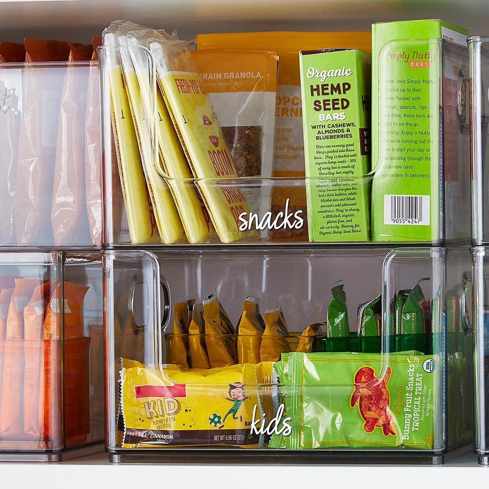 Stapelbar korg, Öppen front, THE HOME EDIT OPEN FRONT, 25,4 x 25,4x H 15,2 cm, Transparent i gruppen Förvaring / Förvaringslådor hos SmartaSaker.se (42803)