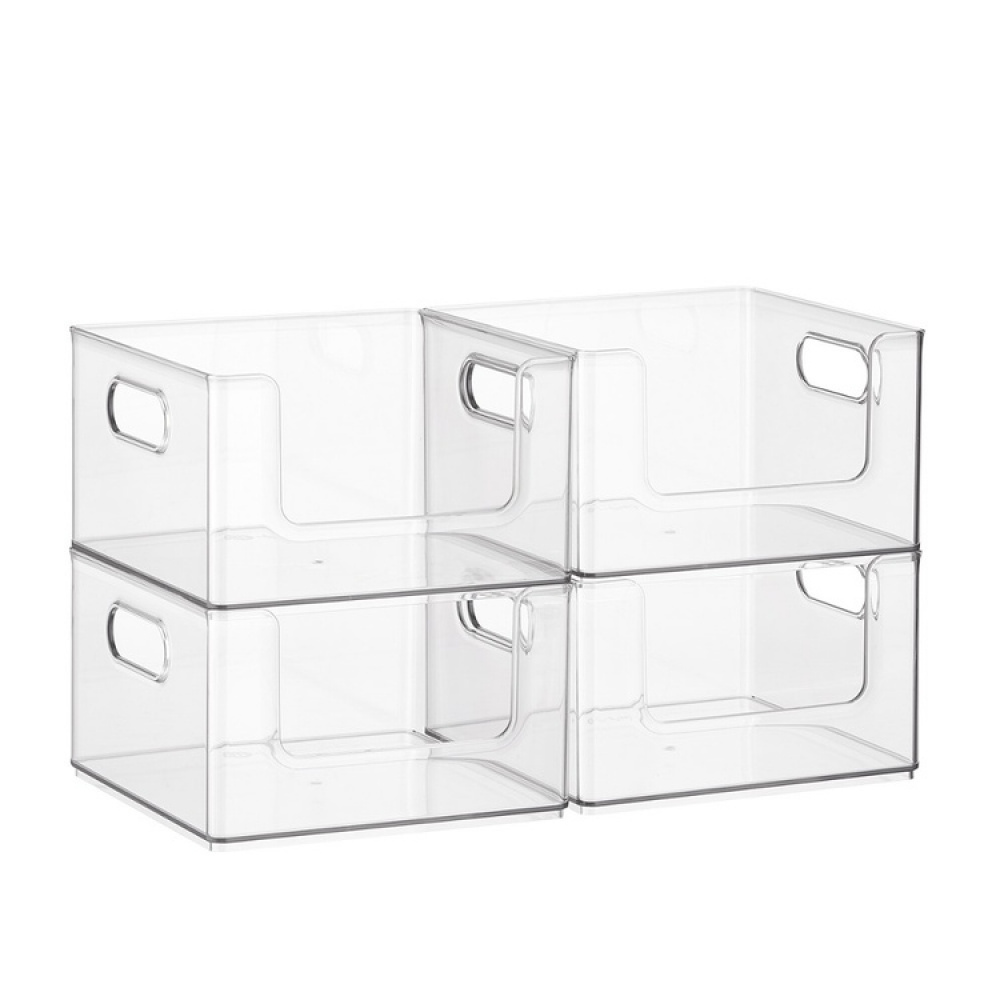 Stapelbar korg, Öppen front, THE HOME EDIT OPEN FRONT, 25,4 x 25,4x H 15,2 cm, Transparent i gruppen Förvaring / Förvaringslådor hos SmartaSaker.se (42803)