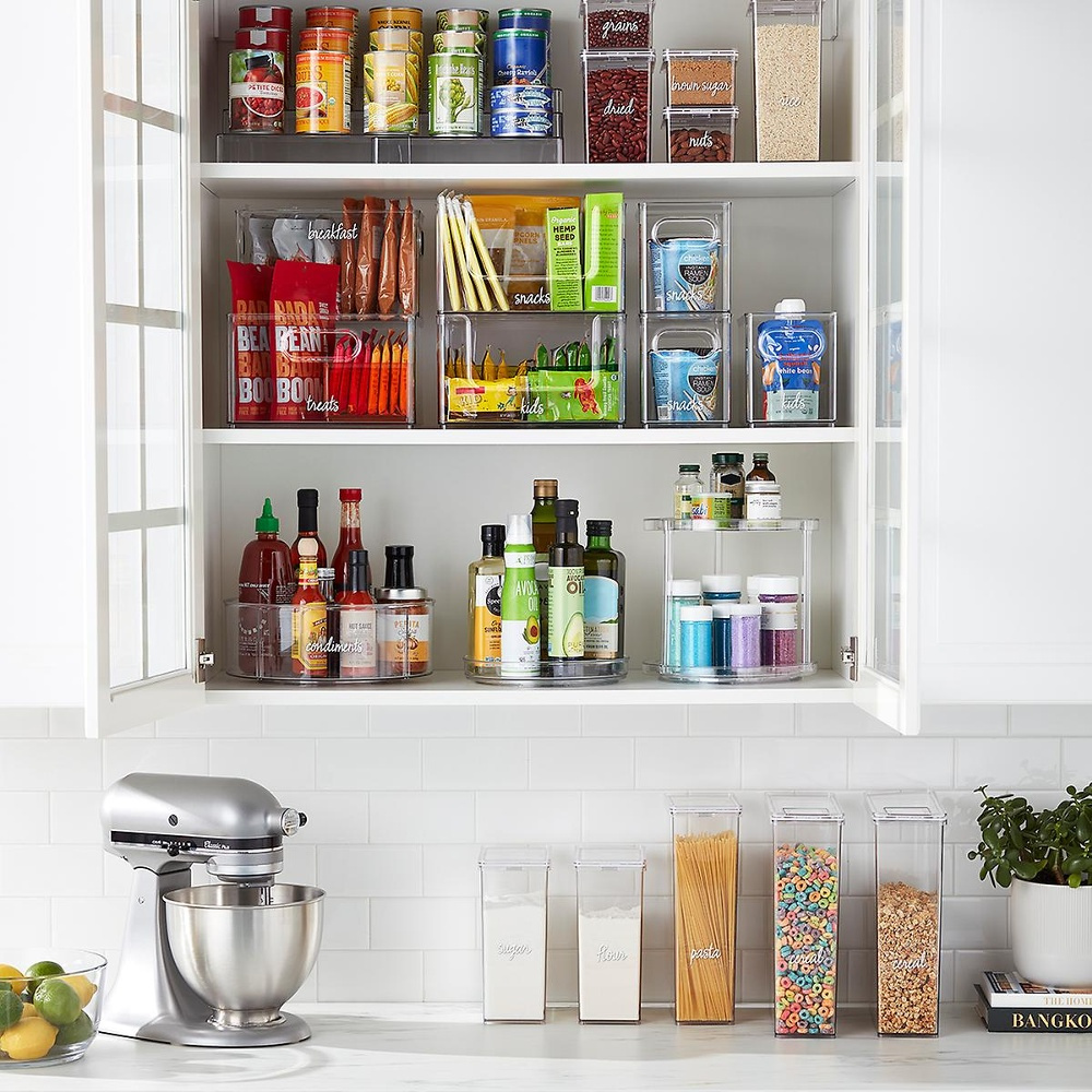 Stapelbar korg, Öppen front, THE HOME EDIT OPEN FRONT, 25,4 x 25,4x H 15,2 cm, Transparent i gruppen Förvaring / Förvaringslådor hos SmartaSaker.se (42803)