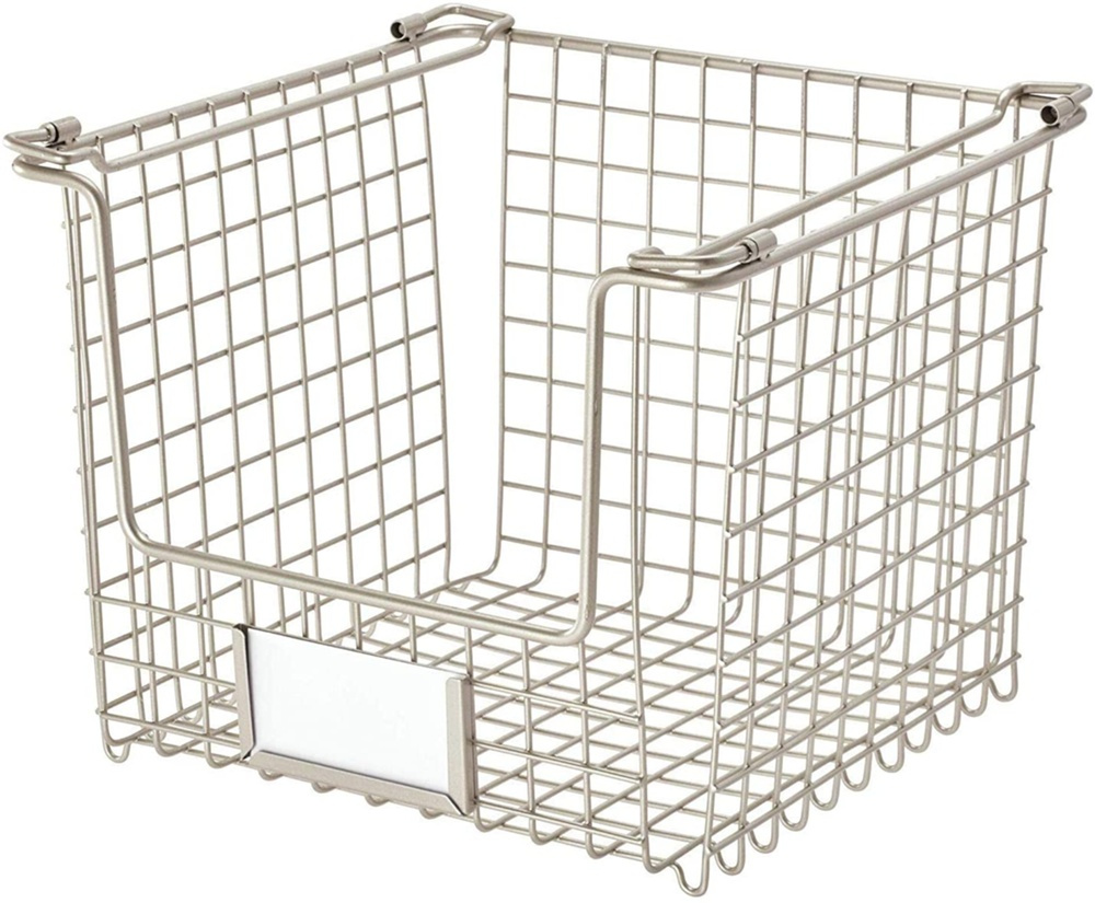 Stapelbar metallkorg, CLASSICO MEDIUM, 26 x 25,4 x H 20,5 cm, Satin i gruppen Förvaring / Köksförvaring / Organisera köksskåp hos SmartaSaker.se (42805)