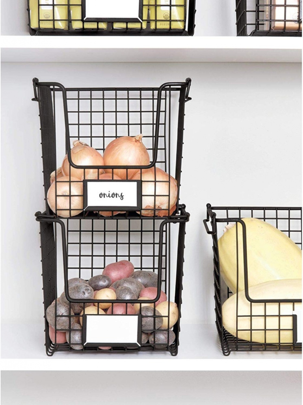 Stapelbar metallkorg, CLASSICO SMALL, 21,6 x 25,4 x H 20,3 cm, Svart i gruppen Förvaring / Köksförvaring / Organisera köksskåp hos SmartaSaker.se (42806)