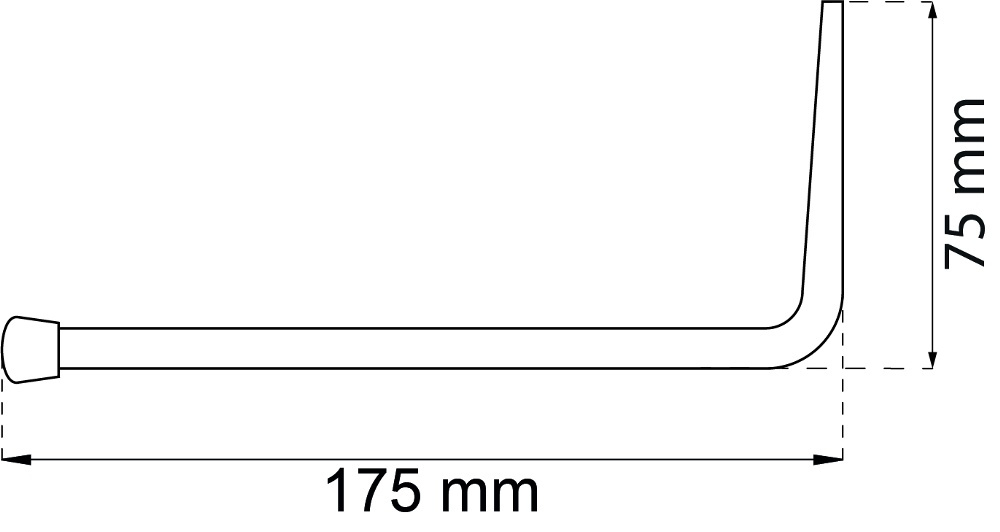 Steghållare / Redskapskrok, Rak , 17,5 cm, HABO LADDER HOLDER, Silver i gruppen Förvaring / Förråd- och garageförvaring / Redskapshållare hos SmartaSaker.se (42813)