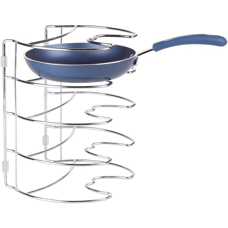 Stekpanneförvaring, Vertikal / Horisontal, 4 fack, CLASSICO SKILLET ORGANIZER, Silver i gruppen Förvaring / Köksförvaring / Organisera köksskåp hos SmartaSaker.se (42814)