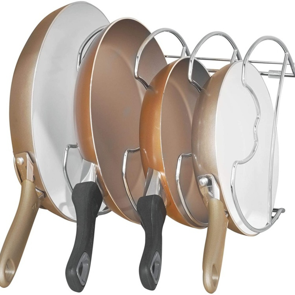 Stekpanneförvaring, Vertikal / Horisontal, 4 fack, CLASSICO SKILLET ORGANIZER, Silver i gruppen Förvaring / Köksförvaring / Organisera köksskåp hos SmartaSaker.se (42814)