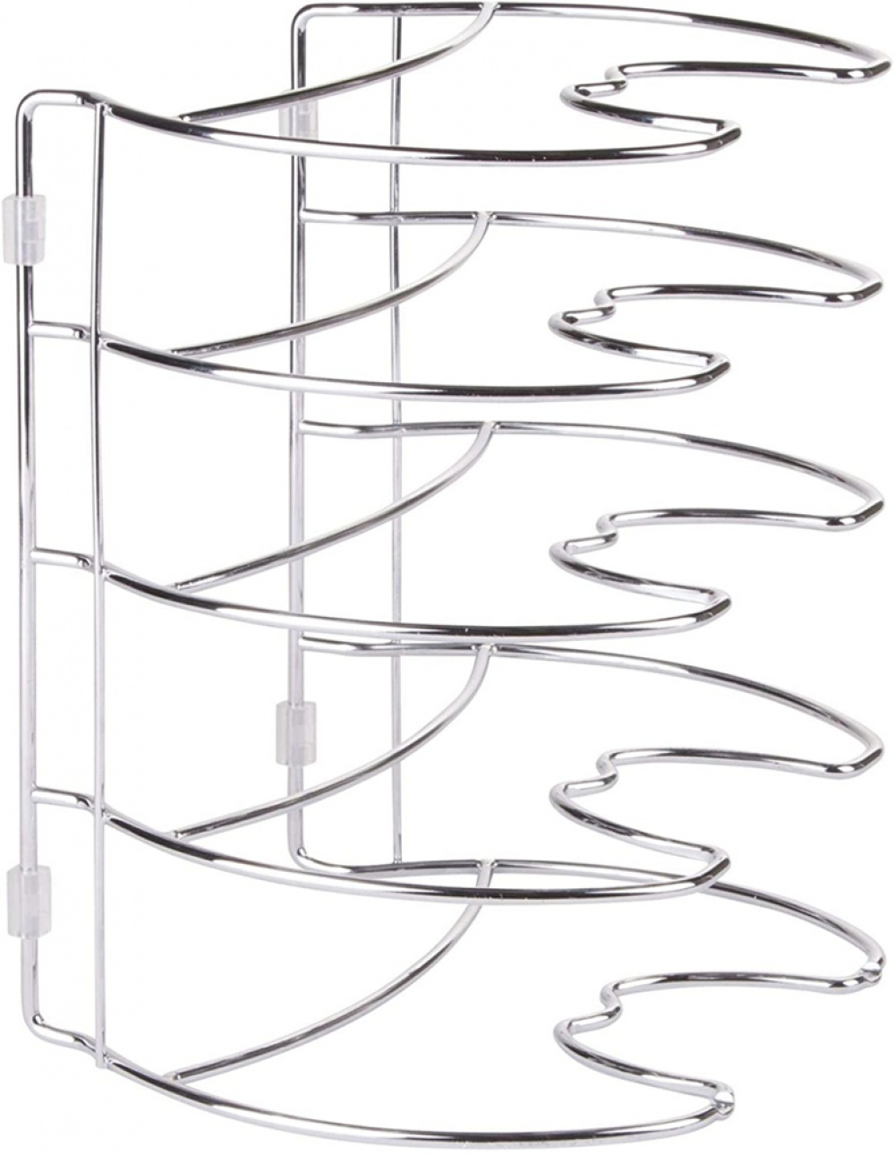 Stekpanneförvaring, Vertikal / Horisontal, 4 fack, CLASSICO SKILLET ORGANIZER, Silver i gruppen Förvaring / Köksförvaring / Organisera köksskåp hos SmartaSaker.se (42814)