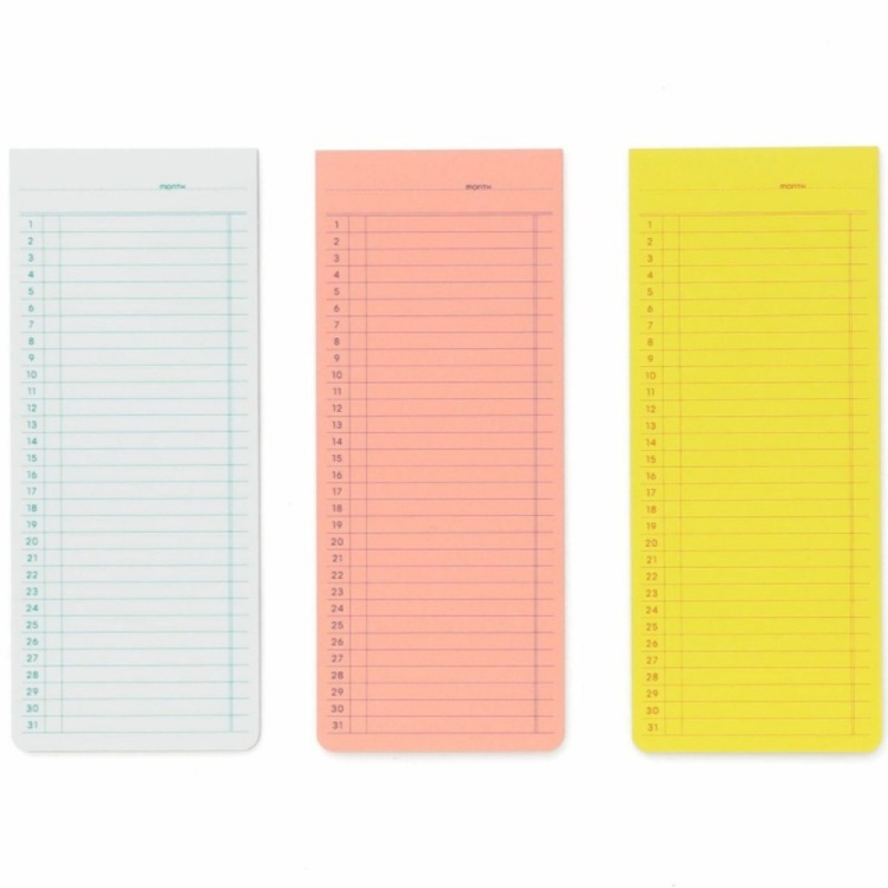 Stickers för månadsplanering, 30 blad, PENCO STICKY PAD MONTHLY, 7,4 x H 18 cm i gruppen Förvaring / Kontorsmaterial hos SmartaSaker.se (42815)