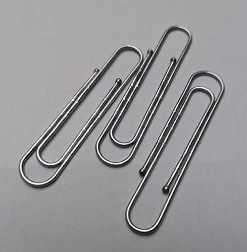 Stora gem i pappburk, 75 st, 2:a sortering, BIG PACK CLASSIC XXL, silver i gruppen Förvaring / Kontorsmaterial hos SmartaSaker.se (42820)