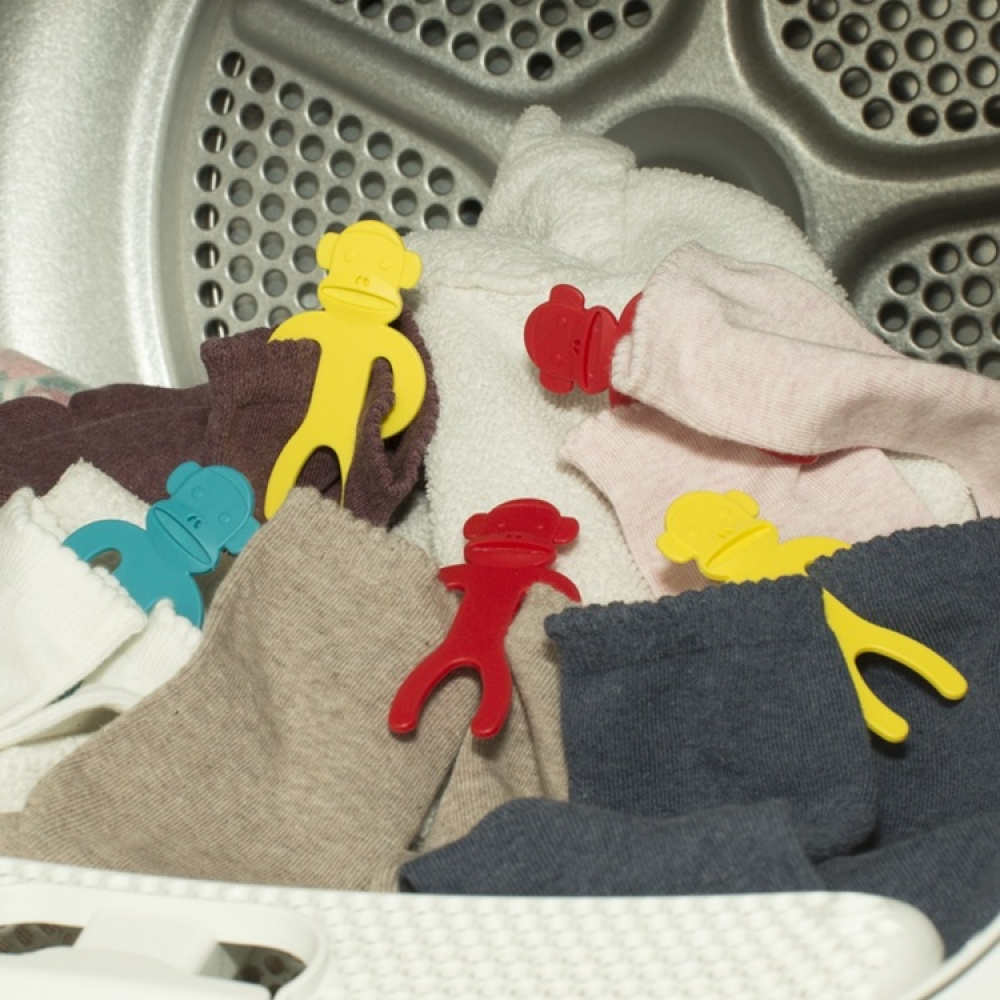 Strumphållare för tvättmaskinen, SOCK MONKEY, 12 stycken, Kikkerland i gruppen Förvaring / Tvätt och tork hos SmartaSaker.se (42825)