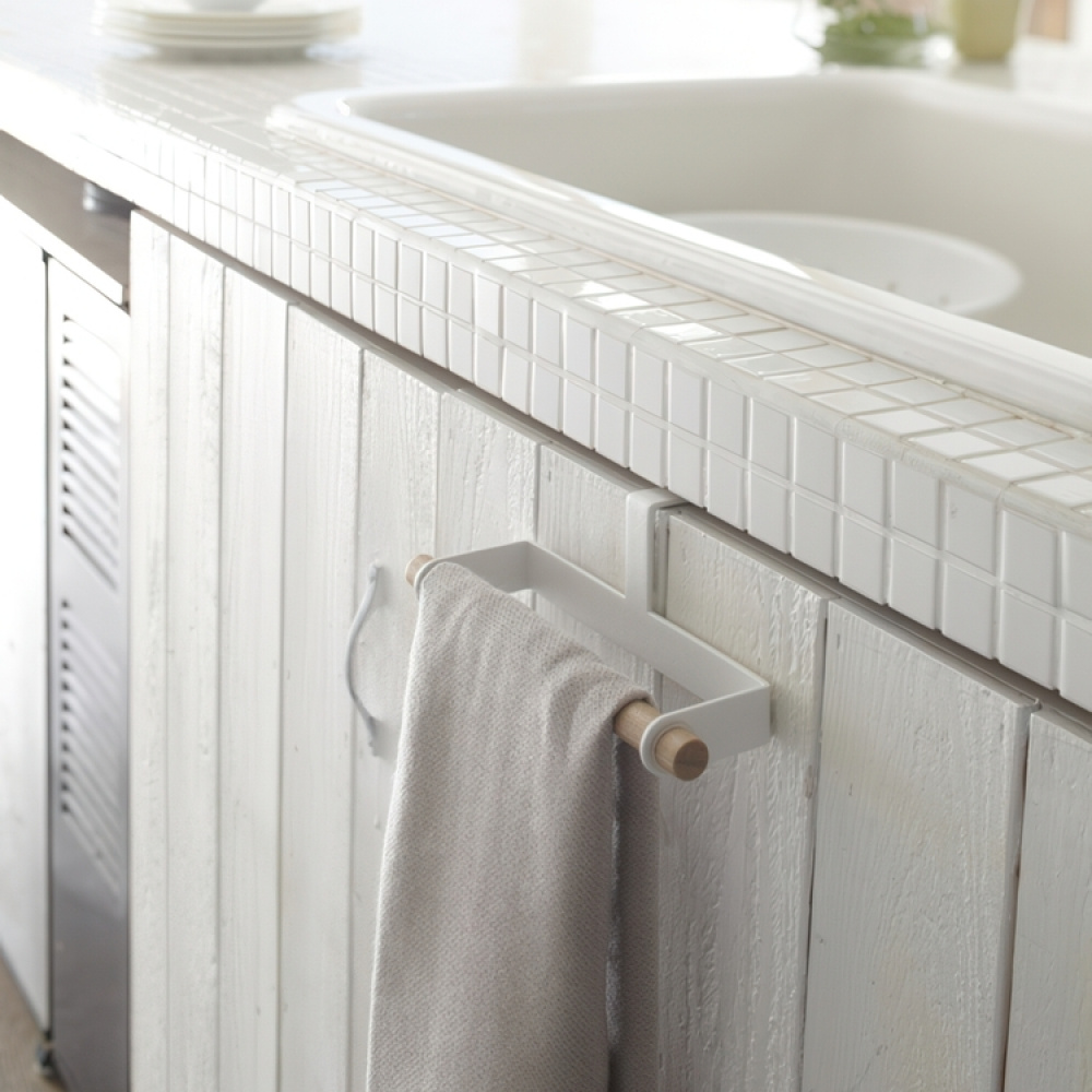 Stång för handduk, över kant, TOSCA TOWEL HANGER, Yamazaki, Small, Vit i gruppen Förvaring / Köksförvaring / Organisera köksskåp / Krokar hos SmartaSaker.se (42841)