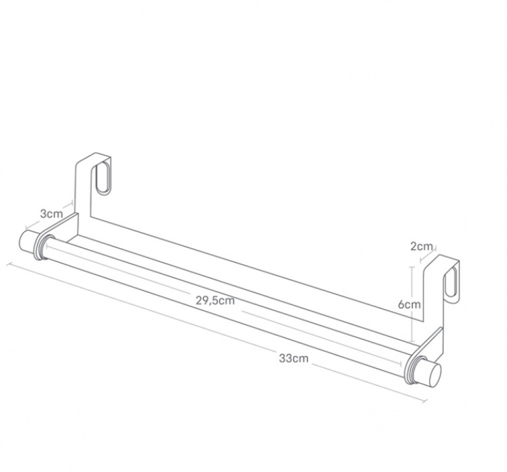 Stång för handduk, över skåpdörr, TOSCA TOWEL HANGER, Large, Yamazaki, Vit i gruppen Förvaring / Sovrumsförvaring / Dörrkrokar hos SmartaSaker.se (42842)