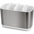 Ställ för eltandborstar, EASY STORE STEEL, 18 x 9 x H 11,5 cm, Joseph Joseph, Rostfritt stål / Vit Ställ för eltandborstar, EASY STORE STEEL, 18 x 9 x H 11,5 cm, Joseph Joseph, Rostfritt stål / Vit