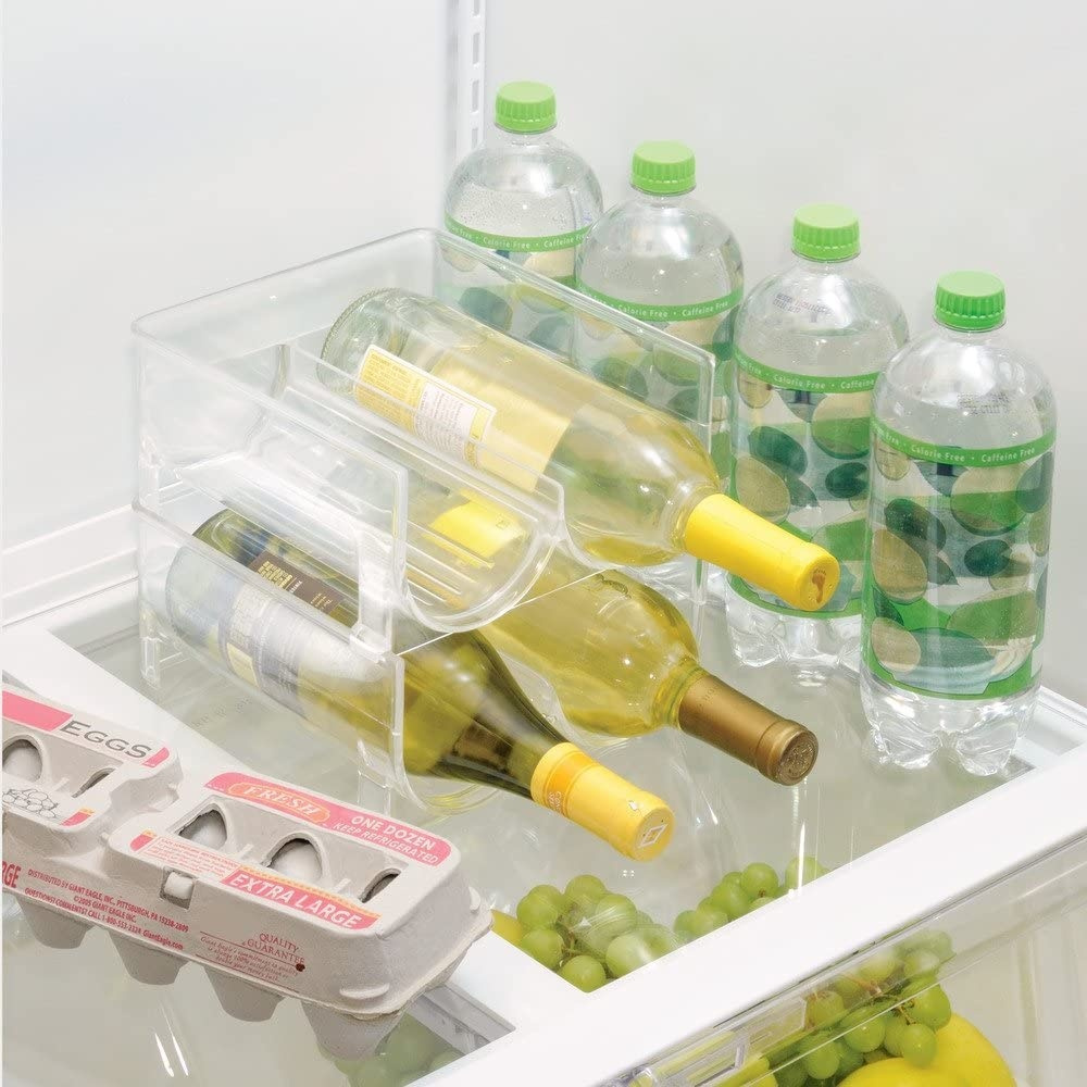 Ställ för 2 flaskor, Stapelbart, WINE & DRINK RACK, 20,3 x 20,3 x H 10,2 cm, Transparent i gruppen Förvaring / Köksförvaring / Kylskåpsförvaring hos SmartaSaker.se (42864)