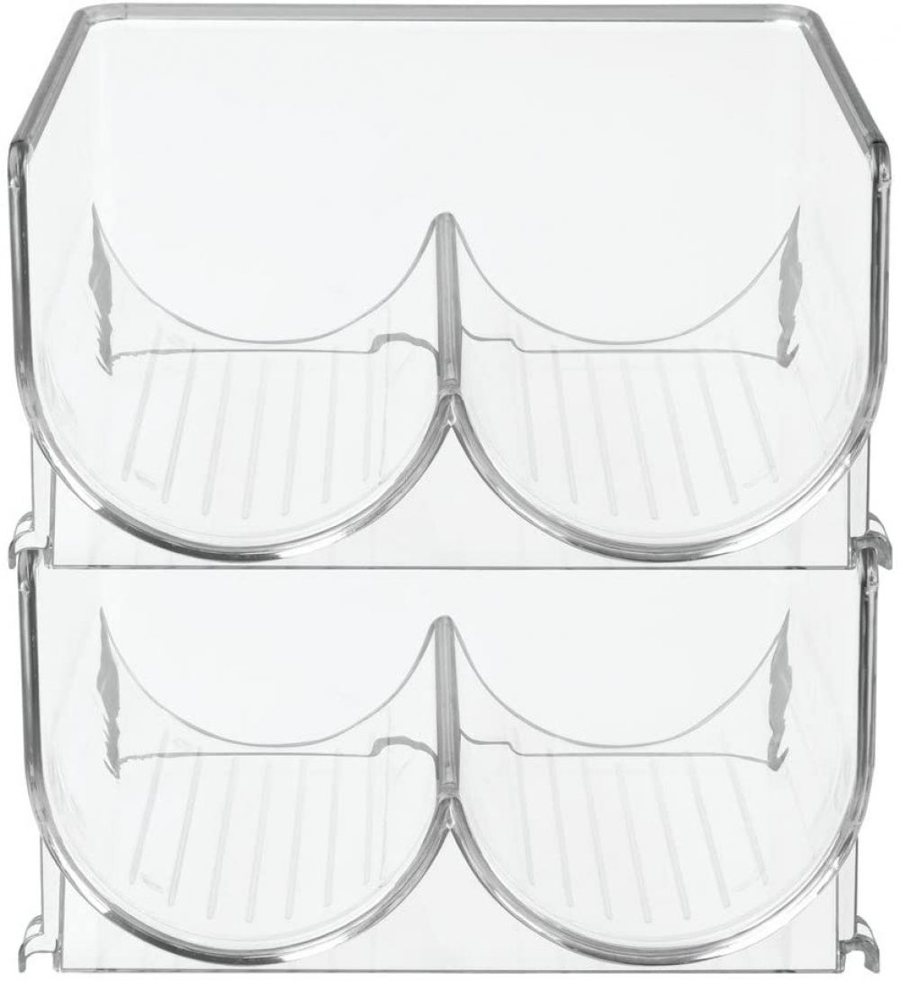 Ställ för 2 flaskor, Stapelbart, WINE & DRINK RACK, 20,3 x 20,3 x H 10,2 cm, Transparent i gruppen Förvaring / Köksförvaring / Kylskåpsförvaring hos SmartaSaker.se (42864)