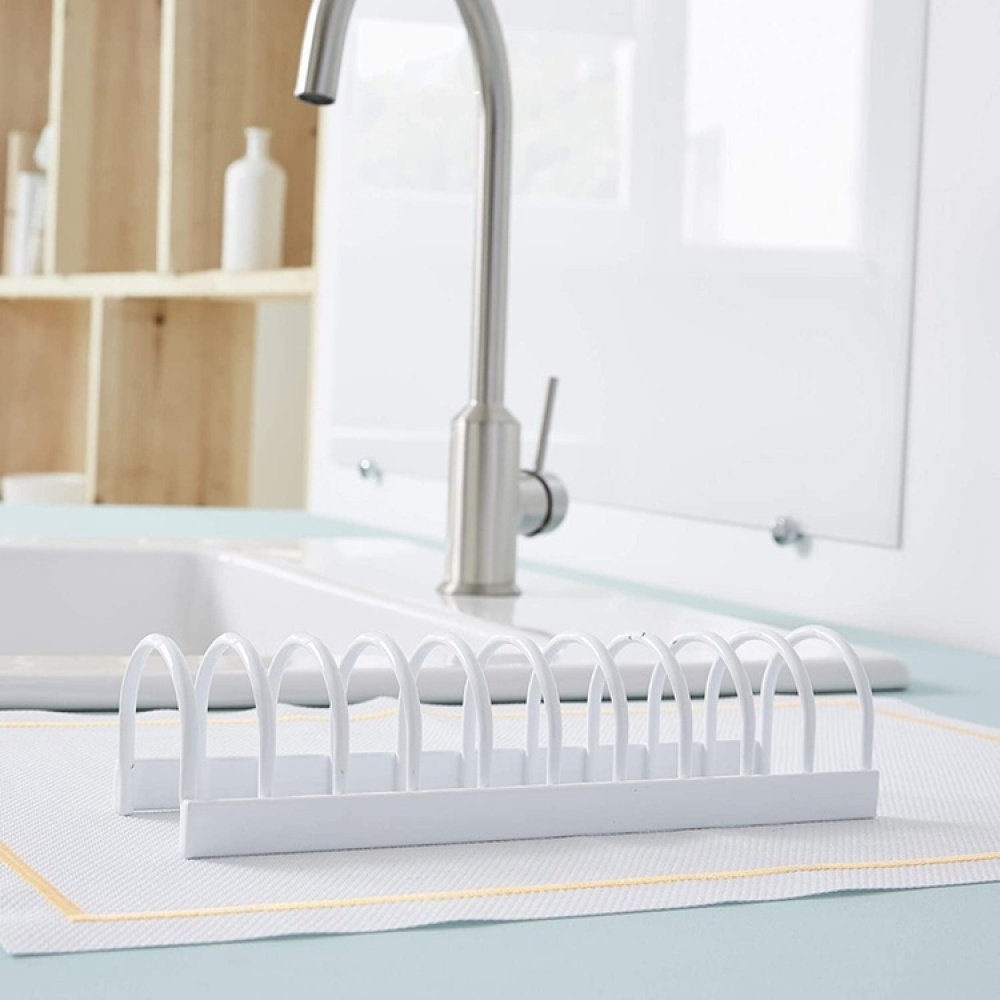 Ställ för assietter / små brickor, 10 fack, KITCHEN RACK, 24,5 x 7 x H6 cm, Vit i gruppen Förvaring / Köksförvaring / Organisera köksskåp hos SmartaSaker.se (42865)