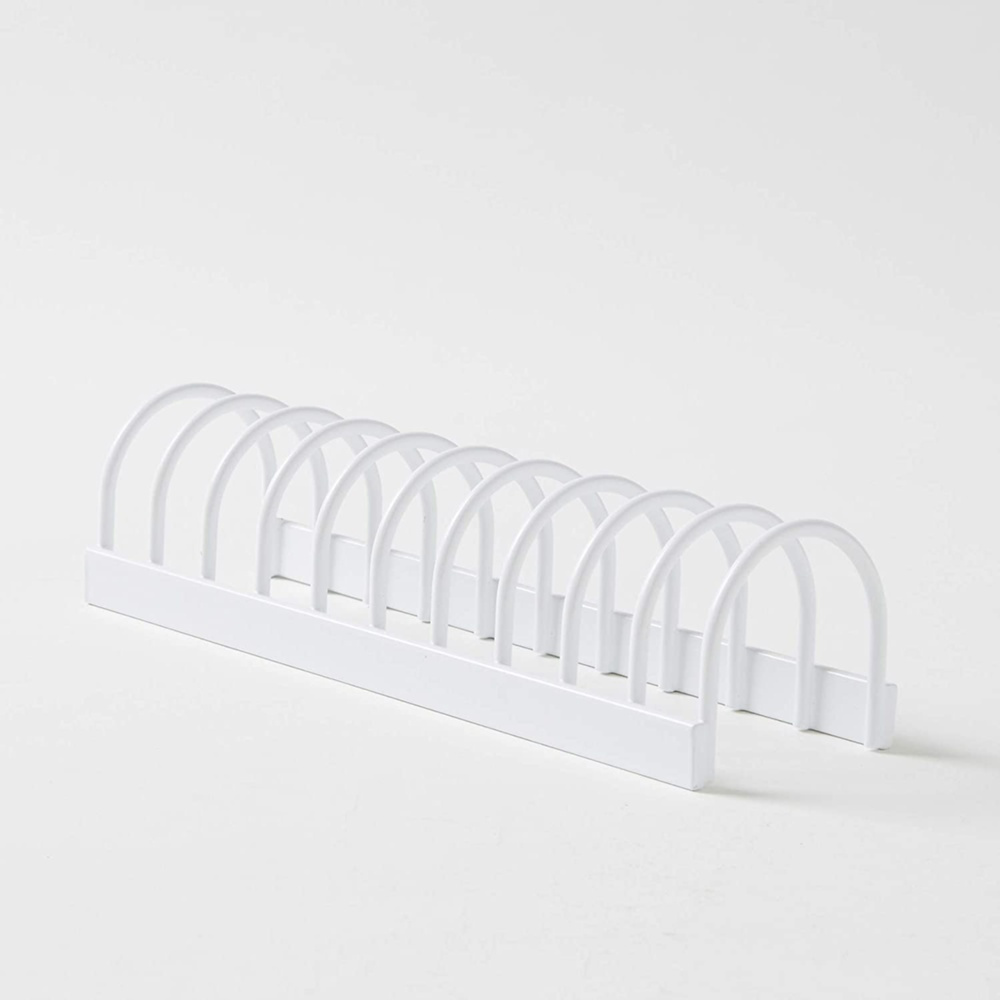 Ställ för assietter / små brickor, 10 fack, KITCHEN RACK, 24,5 x 7 x H6 cm, Vit i gruppen Förvaring / Köksförvaring / Organisera köksskåp hos SmartaSaker.se (42865)