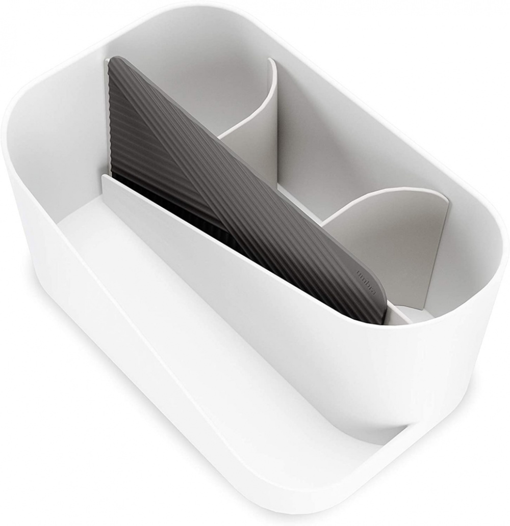 Ställ för hårtork mm , UMBRA GLAM HAIR TOOLS ORGANISER, 26,5 x 17 x H 12,5 cm, Vit / grå i gruppen Förvaring / Badrumsförvaring hos SmartaSaker.se (42870)