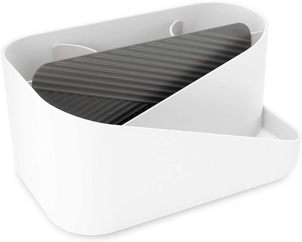 Ställ för hårtork mm , UMBRA GLAM HAIR TOOLS ORGANISER, 26,5 x 17 x H 12,5 cm, Vit / grå i gruppen Förvaring / Badrumsförvaring hos SmartaSaker.se (42870)