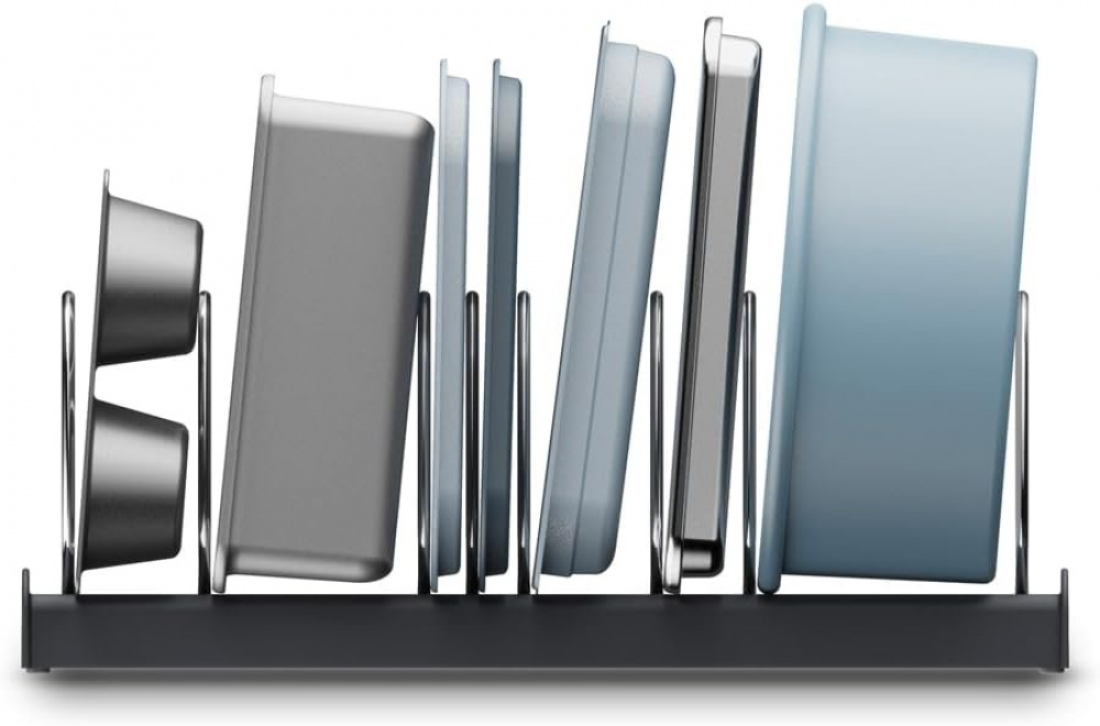 Ställ för plåtar och formar, BAKWARE ORGANISER, Joseph Joseph, 32,5 x 20,6x H 12,7 cm, Grå / Silver i gruppen Förvaring / Köksförvaring / Organisera köksskåp hos SmartaSaker.se (42872)