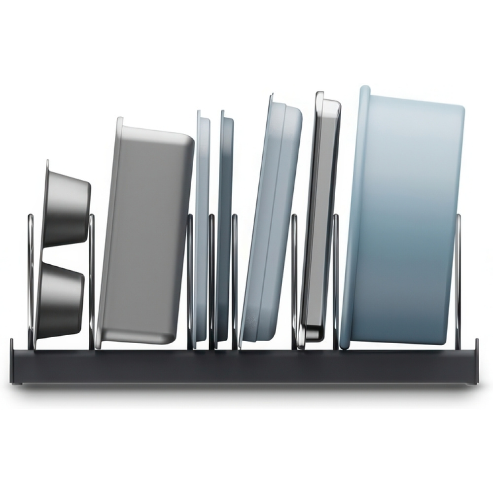 Ställ för plåtar och formar, BAKWARE ORGANISER, Joseph Joseph, 32,5 x 20,6x H 12,7 cm, Grå / Silver i gruppen Förvaring / Köksförvaring / Organisera köksskåp hos SmartaSaker.se (42872)