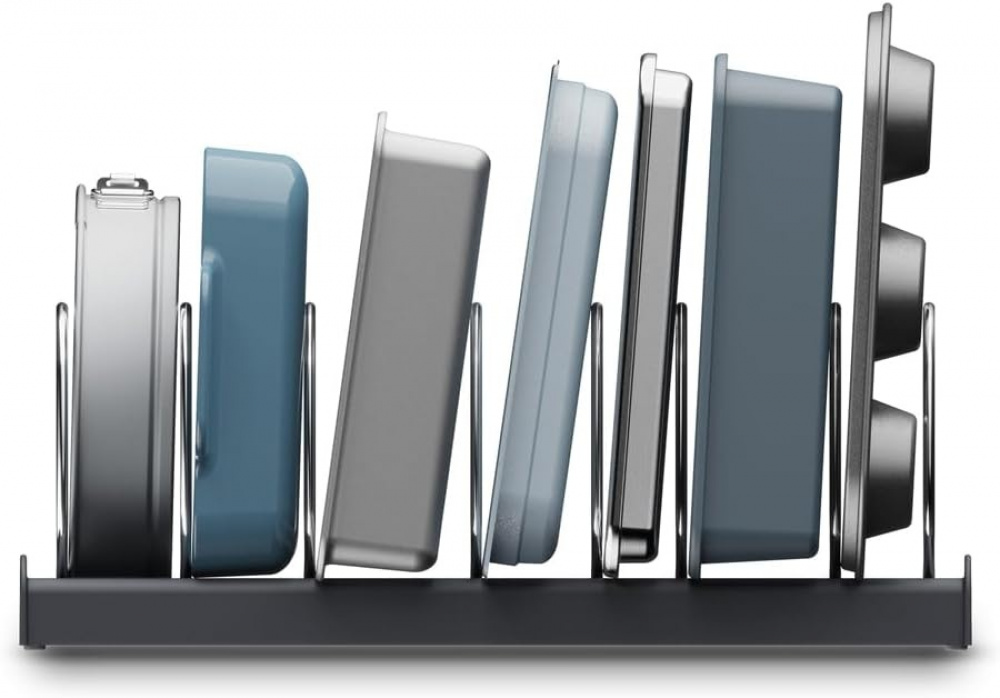 Ställ för plåtar och formar, BAKWARE ORGANISER, Joseph Joseph, 32,5 x 20,6x H 12,7 cm, Grå / Silver i gruppen Förvaring / Köksförvaring / Organisera köksskåp hos SmartaSaker.se (42872)
