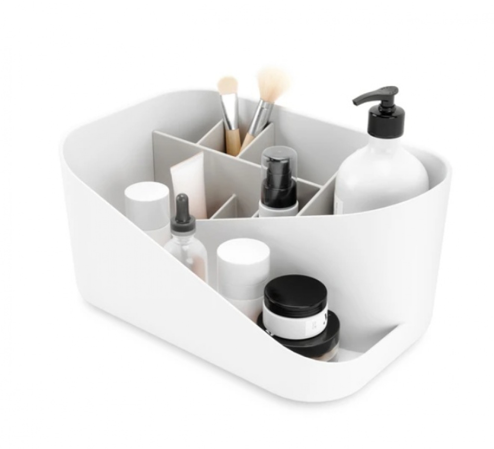 Ställ för smink, UMBRA GLAM MAKE UP ORGANISER, 26,5 x 17 x H 12,5 cm, Vit/ Ljusgrå i gruppen Förvaring / Badrumsförvaring / Sminkförvaring hos SmartaSaker.se (42874)