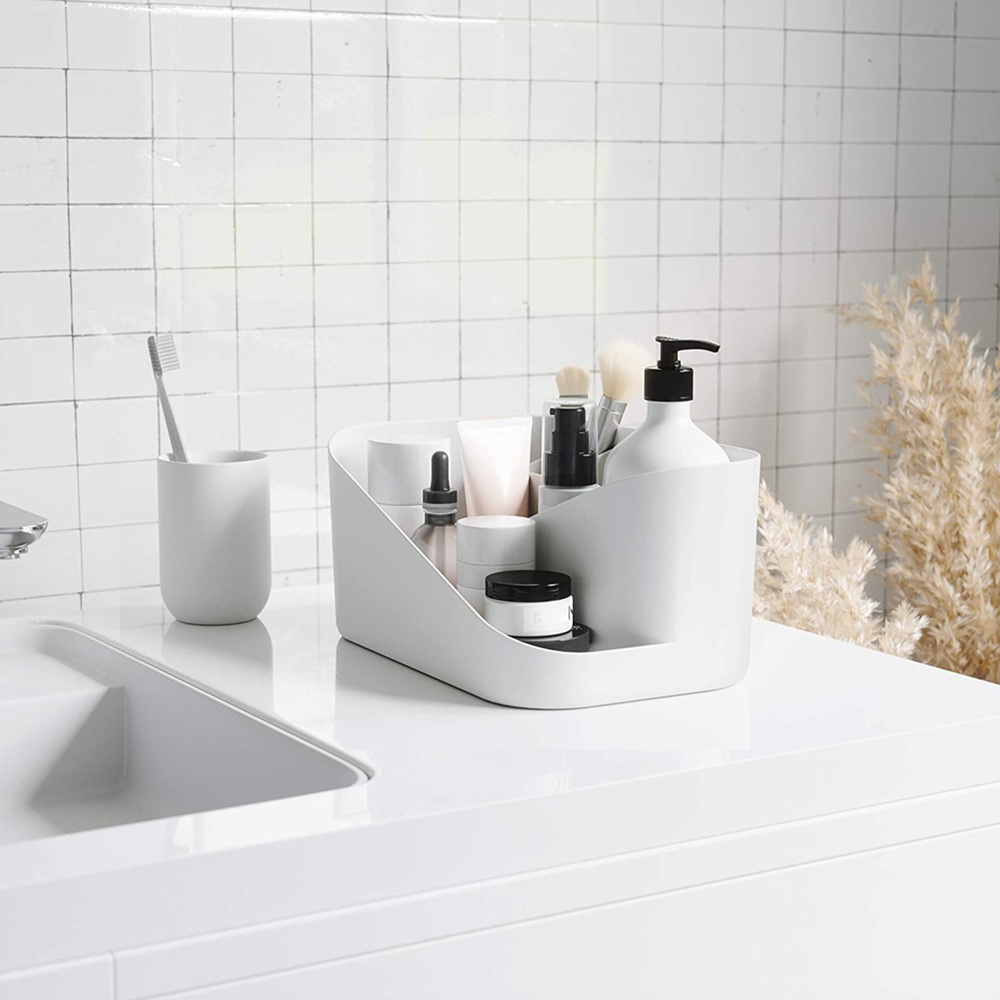 Ställ för smink, UMBRA GLAM MAKE UP ORGANISER, 26,5 x 17 x H 12,5 cm, Vit/ Ljusgrå i gruppen Förvaring / Badrumsförvaring / Sminkförvaring hos SmartaSaker.se (42874)