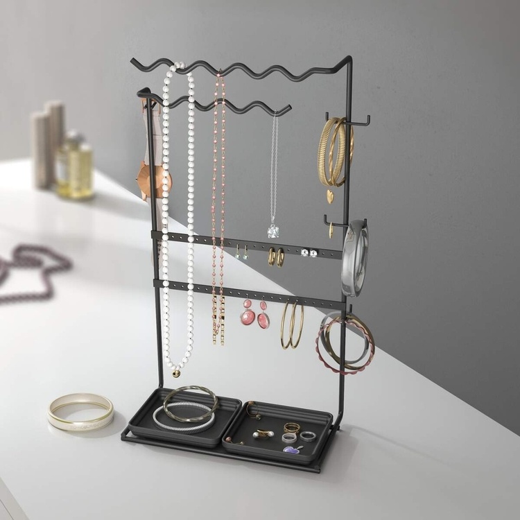 Ställ för Smycken och Accessoarer, MY JEWELS, 26 x 16 x H 45 cm, Svart i gruppen Förvaring / Sovrumsförvaring / Smyckesförvaring hos SmartaSaker.se (42876)