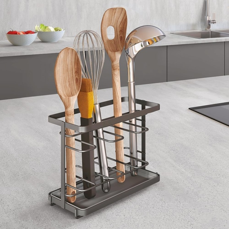 Ställ i metall för köksredskap, TOKYO TOOL RACK, 23 x 11 x H 17 cm, Svart i gruppen Förvaring / Köksförvaring hos SmartaSaker.se (42881)