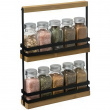 Ställ med Kryddor, 10 burkar, SLIM SPICE RACK, 22 x 4,7 x H. 29,5 cm, Svart / Natur Ställ med Kryddor, 10 burkar, SLIM SPICE RACK, 22 x 4,7 x H. 29,5 cm, Svart / Natur